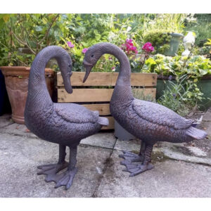 Garden Geese Sculptures - Set of Two