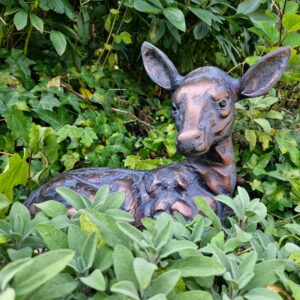 Cast Aluminium Fawn Sculpture for the Garden