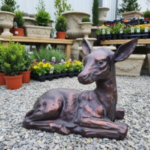 Cast Aluminium Garden Fawn Sculpture