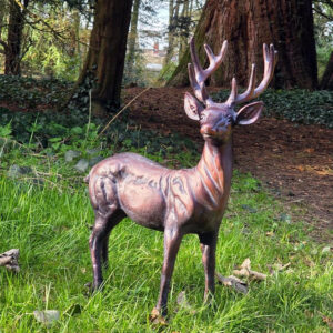 Weatherproof Garden Stag | Cast Aluminium with Bronze Patina