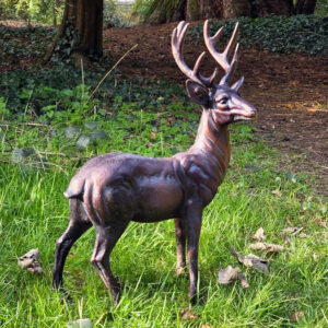 Cast Aluminium Stag Garden Ornament - 67cm