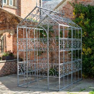 Victorian Garden Folly - Closed Door Ornate Glasshouse Frame