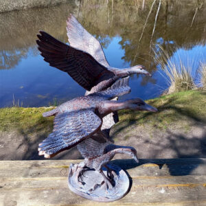 Cast Aluminium Flying Ducks Garden Sculpture