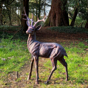 Stag Garden Sculpture | Hand Cast Aluminium & Bronze Patina