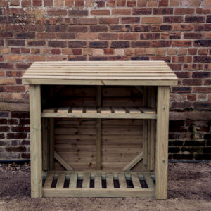 Traditional Log Store with Kindling Shelf