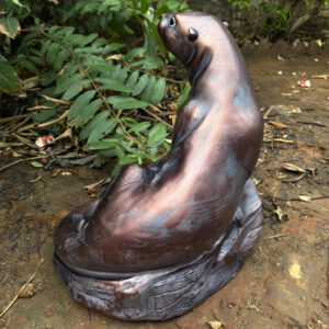 Weather Resistant Otter Garden Sculpture Bronzed Finish