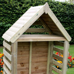 Wooden Log Store with Apex Roof