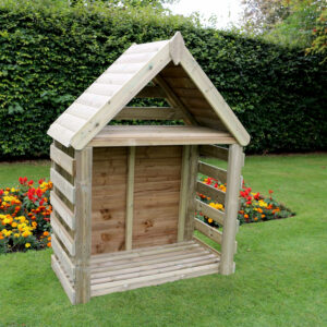 Wooden Log Store with Apex Roof - Gawsworth