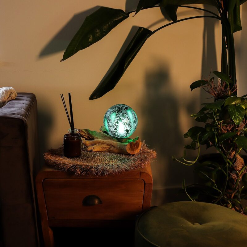 riftGlow Lamp Emerald Crackle Shade Lifestyle