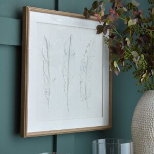 White Textured Feather Wall Art | Graceful Handcrafted Solli