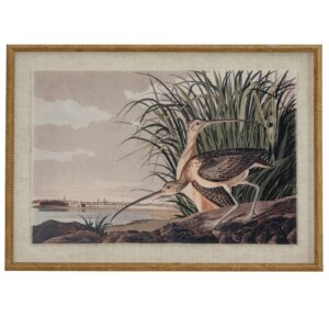 Curlews Linen Wall Art | Graceful Print with Beaded Frame