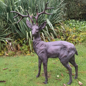 Bronzed Extra Large Stag Sculpture for the Garden