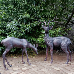 Large Deer Garden Sculptures - Weatherproof Aluminium