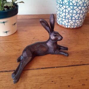 Small Laying Hare - Bronzed Aluminium Home & Garden