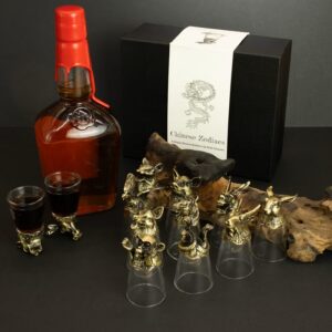 Chinese Zodiac Gifts- Twelve Bottom Up Shot Glasses