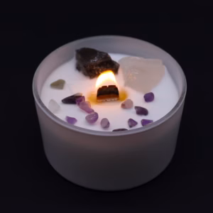 Crown Chakra Crystal Candle Lit