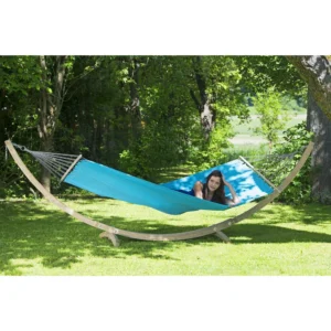 Kronos Hammock Wooden Stand Lifestyle