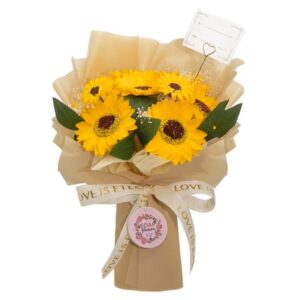 Large Sunflowers Soap Flower Bouquet - Love is Eternal