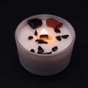 Root Chakra Crystal Candle Lit