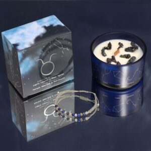 Taurus Zodiac Crystal Candle & Gemstone Bracelet