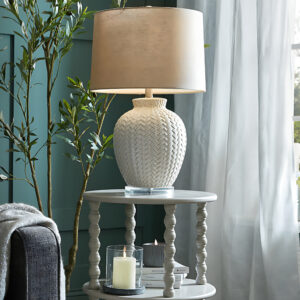 Textured Ceramic Table Lamp - Twill Weave