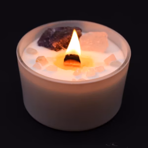 Third Eye Chakra Crystal Candle Lit