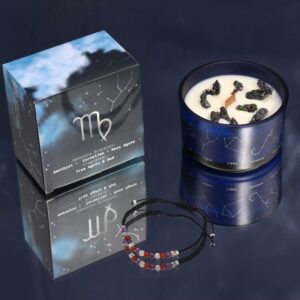 Virgo Zodiac Crystal Candle & Gemstone Bracelet