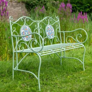 Ascalon Fresh Green Mosaic Garden Bench