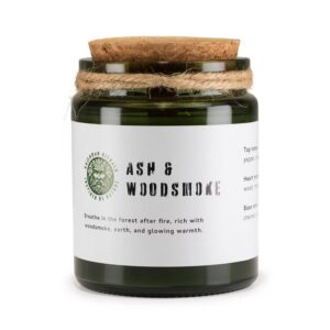 Greenman Ash & Woodsmoke Woodwick Soy Candle