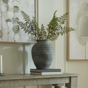 Black Grey Ceramic Vase | Marra Medium 34cm Olpe Vase