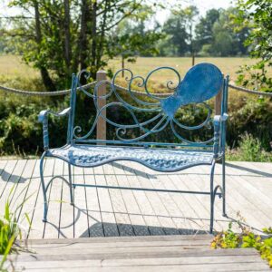 Quirky Garden Bench - Blue Octopus