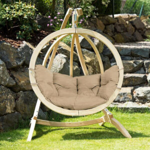 Globo Single Sahara Sand Hanging Egg Chair Set