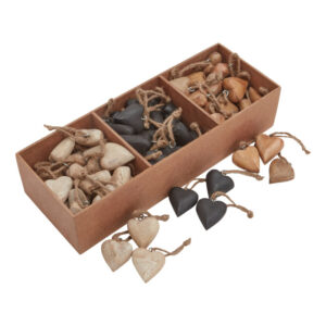 Ninety Wooden Hanging Hearts